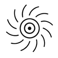 The ReviGives swirling sun emblem